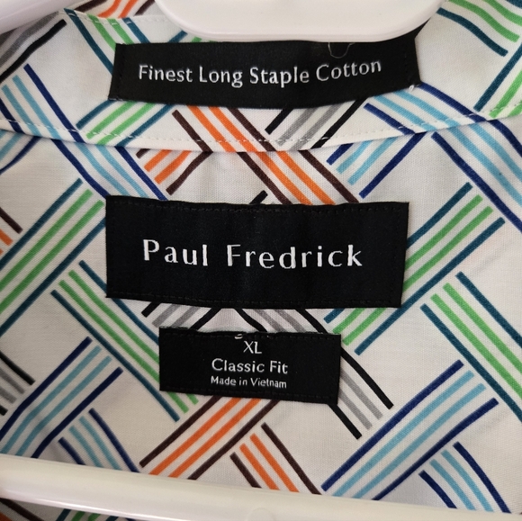 Paul Fredrick Multicolor Geometric Men's Shirt Size XL Classic Fit - Picture 2 of 3